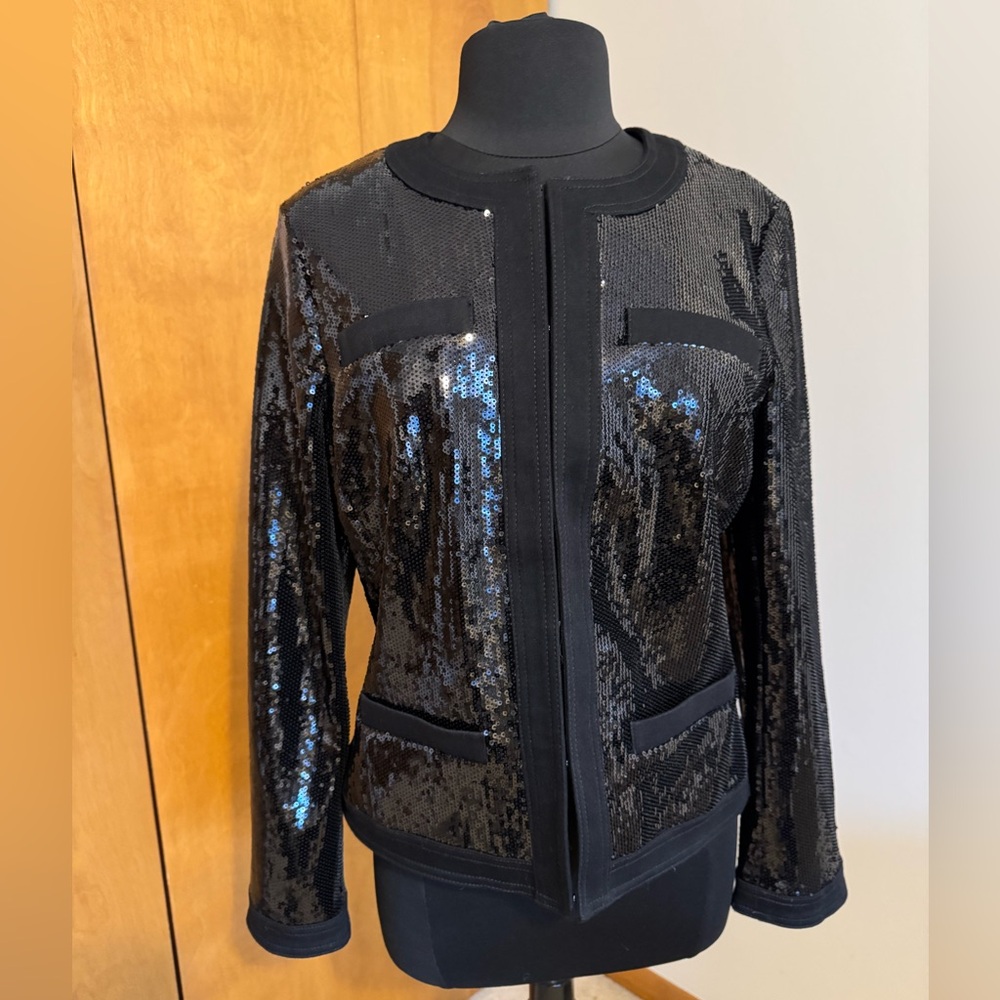 White House Black Market Black Sequin Blazer